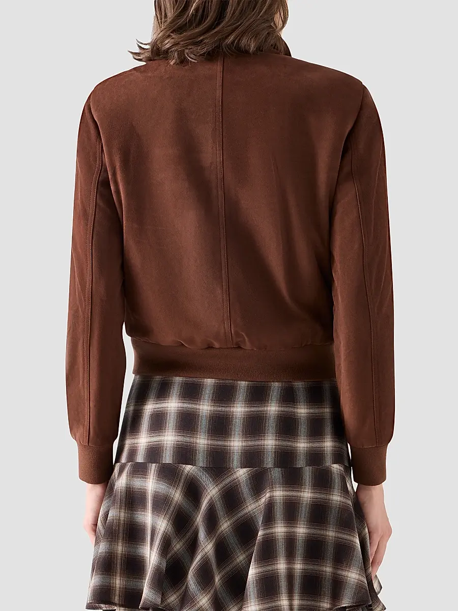 Akris punto Women's Suede Bomber Short Jacket | Thumbnail 3