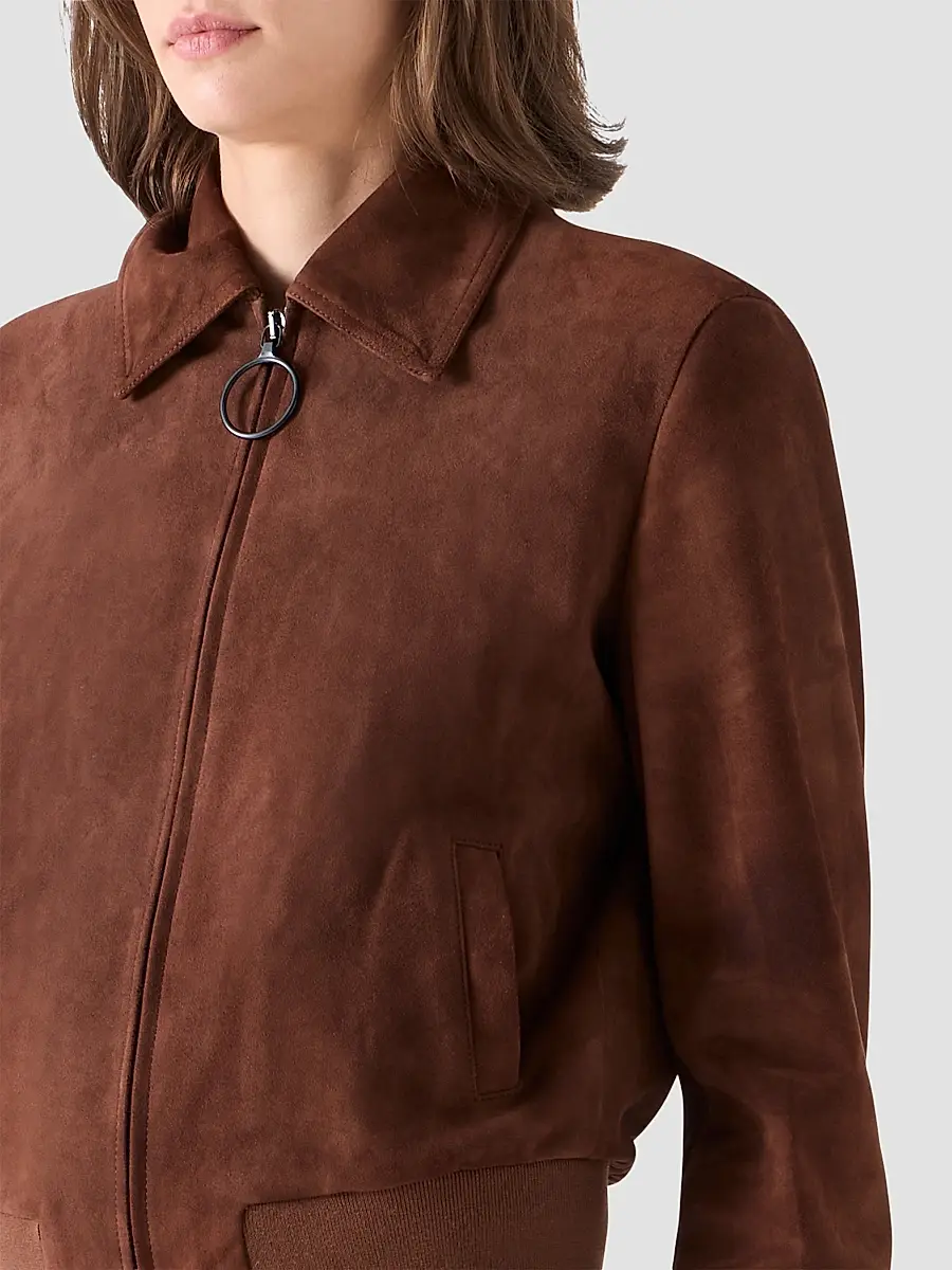 Akris punto Women's Suede Bomber Short Jacket | Thumbnail 5