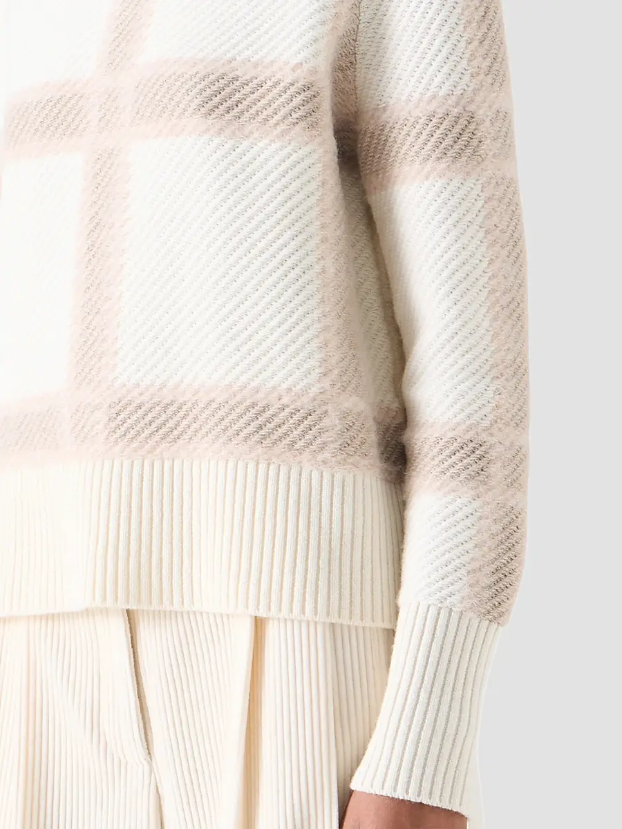 Akris punto Women's Intarsia Plaid Wool-Cashmere Sweater | Thumbnail 5 Akris punto Women's Intarsia Plaid Wool-Cashmere Sweater | Thumbnail 5