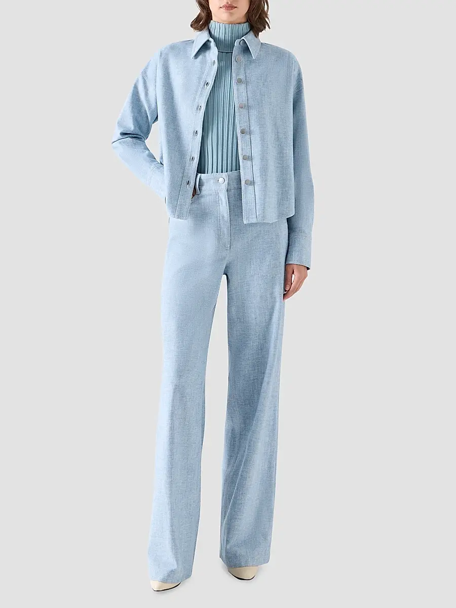 Akris punto Women's Winter Denim Shirt | Thumbnail 2 Akris punto Women's Winter Denim Shirt | Thumbnail 2