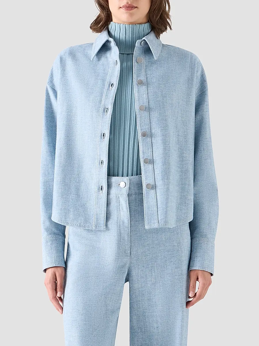 Akris punto Women's Winter Denim Shirt | Thumbnail 4 Akris punto Women's Winter Denim Shirt | Thumbnail 4