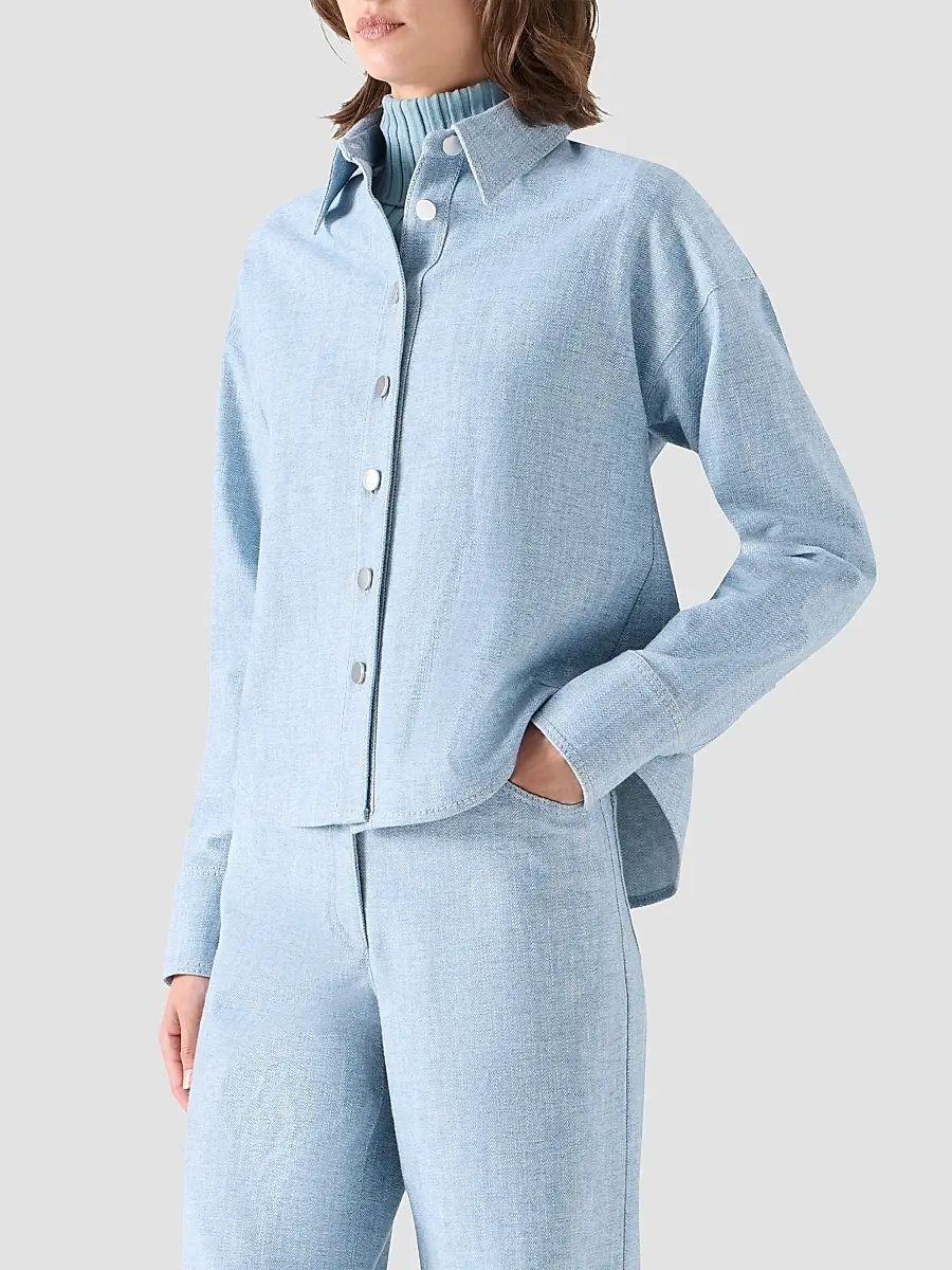 Akris punto Women's Winter Denim Shirt | Thumbnail 6 Akris punto Women's Winter Denim Shirt | Thumbnail 6