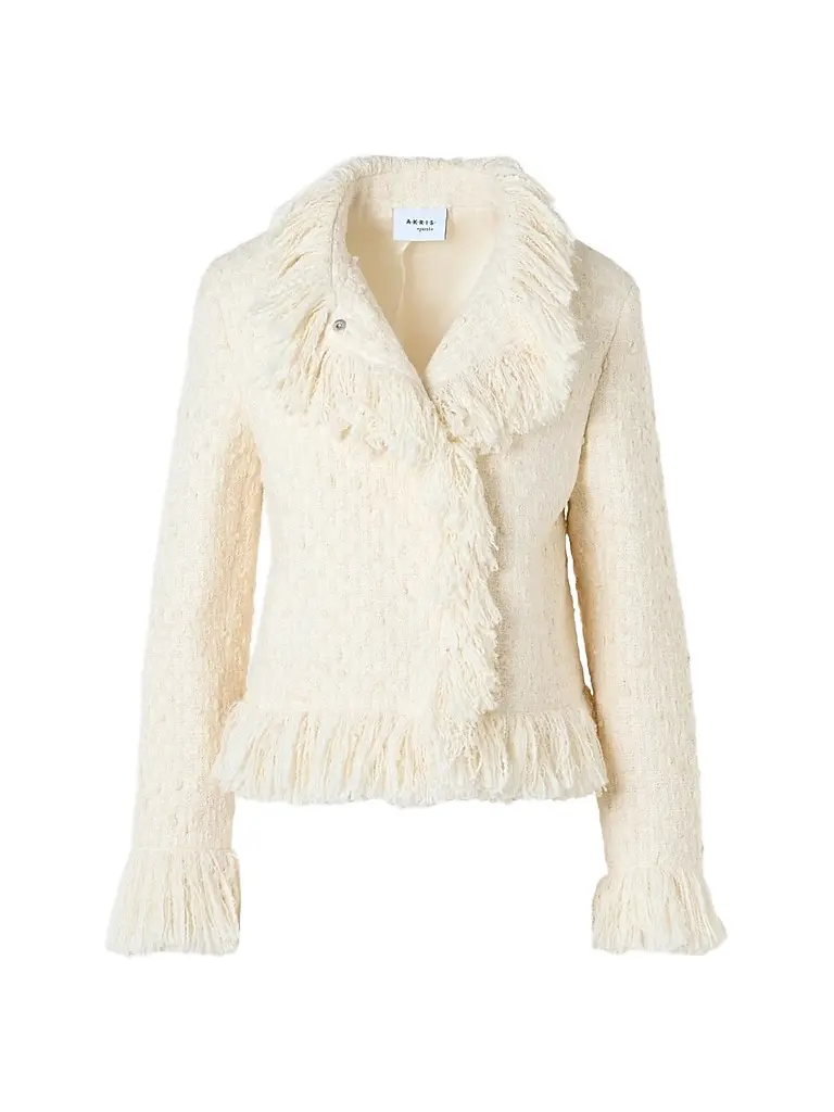 Akris punto Women's Bouclé Tweed Wool-Blend Jacket - Winter White | Image 1 Akris punto Women's Bouclé Tweed Wool-Blend Jacket - Winter White | Image 1
