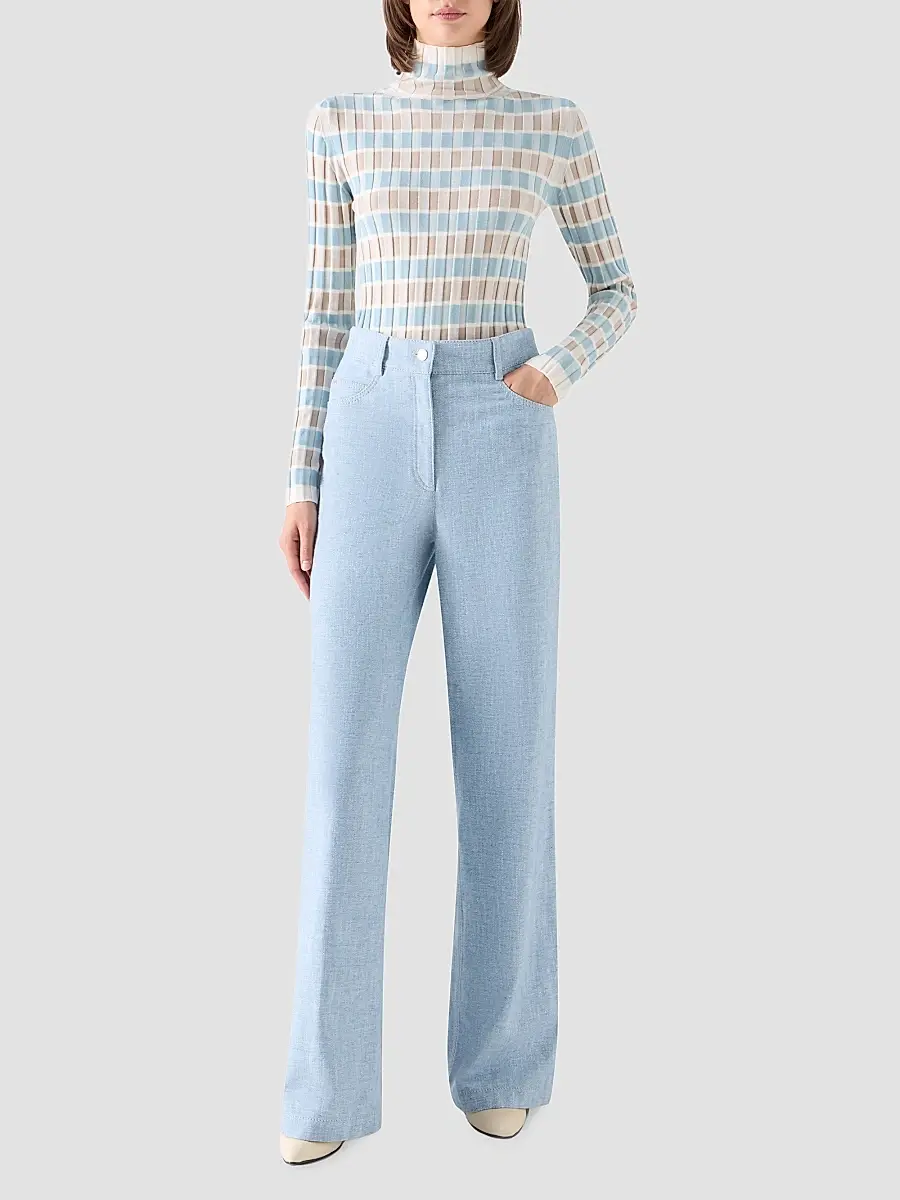 Akris punto Women's Intarsia Check Wool Sweater | Thumbnail 2 Akris punto Women's Intarsia Check Wool Sweater | Thumbnail 2