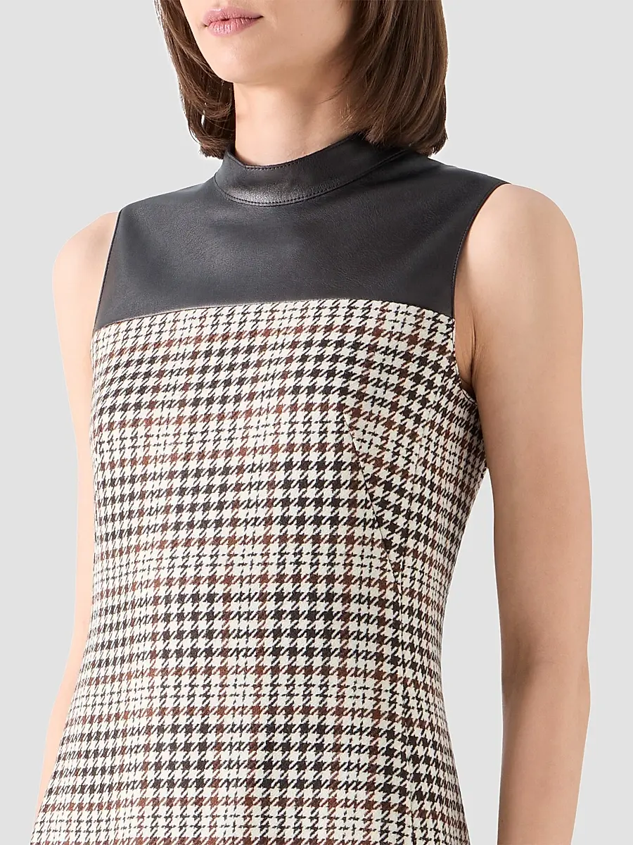 Akris punto Women's Mix-Media Plaid Mini Dress | Thumbnail 5 Akris punto Women's Mix-Media Plaid Mini Dress | Thumbnail 5
