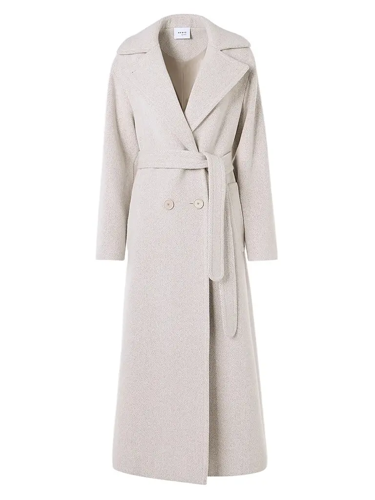 Akris punto Women's Herringbone Wool Coat - Oat Winter White | Image 1 Akris punto Women's Herringbone Wool Coat - Oat Winter White | Image 1