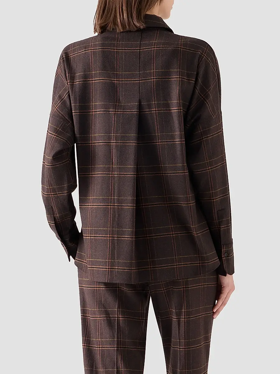 Akris punto Women's Blanket Checked Wool-Blend Flannel Blouse | Thumbnail 3 Akris punto Women's Blanket Checked Wool-Blend Flannel Blouse | Thumbnail 3