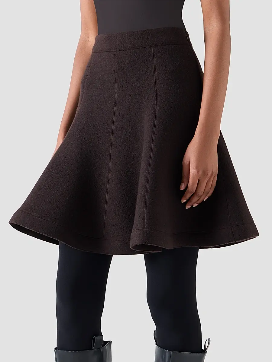 Akris punto Women's Boiled Wool Panel Mini Skirt | Thumbnail 6