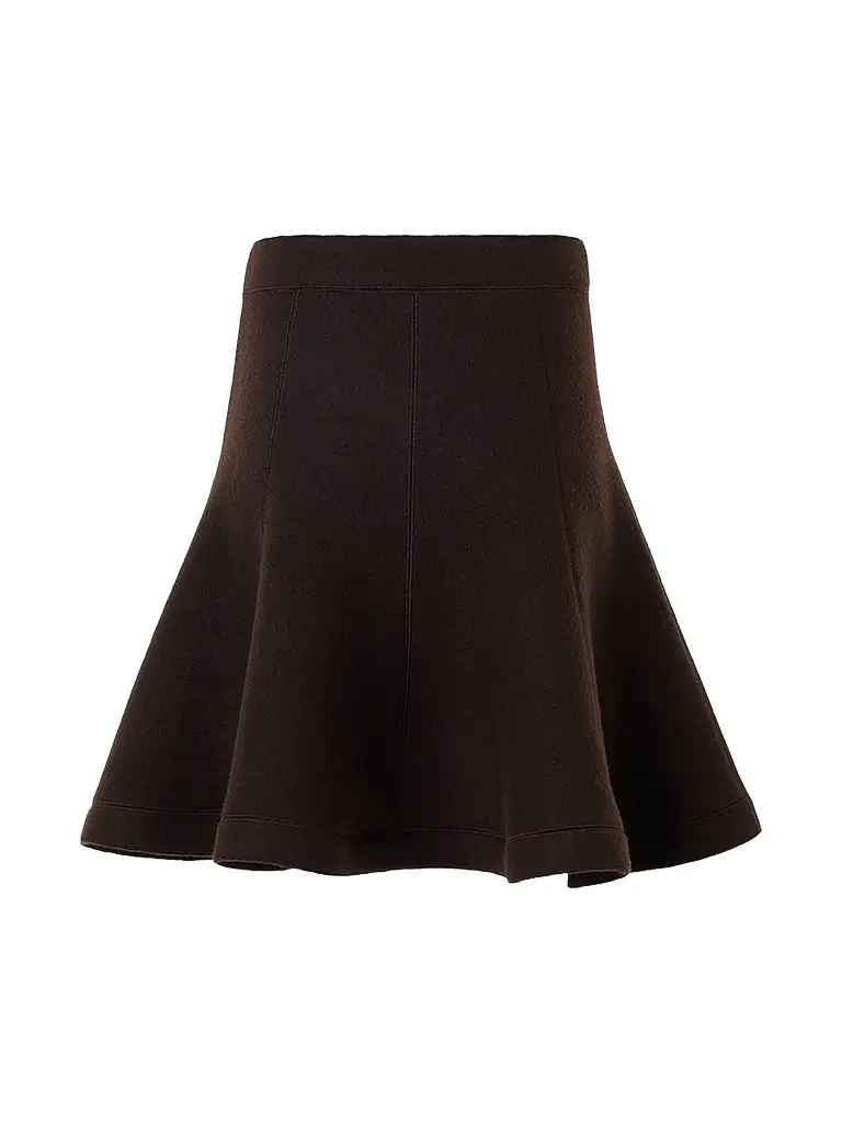 Akris punto Women's Boiled Wool Panel Mini Skirt - Espresso | Image 1 Akris punto Women's Boiled Wool Panel Mini Skirt - Espresso | Image 1