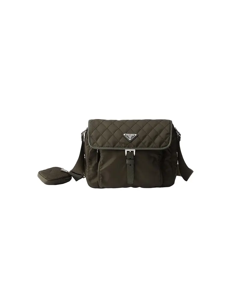 Prada Women's Quilted Nylon Shoulder Bag - Green | Image 1 Prada Women's Quilted Nylon Shoulder Bag - Green | Image 1