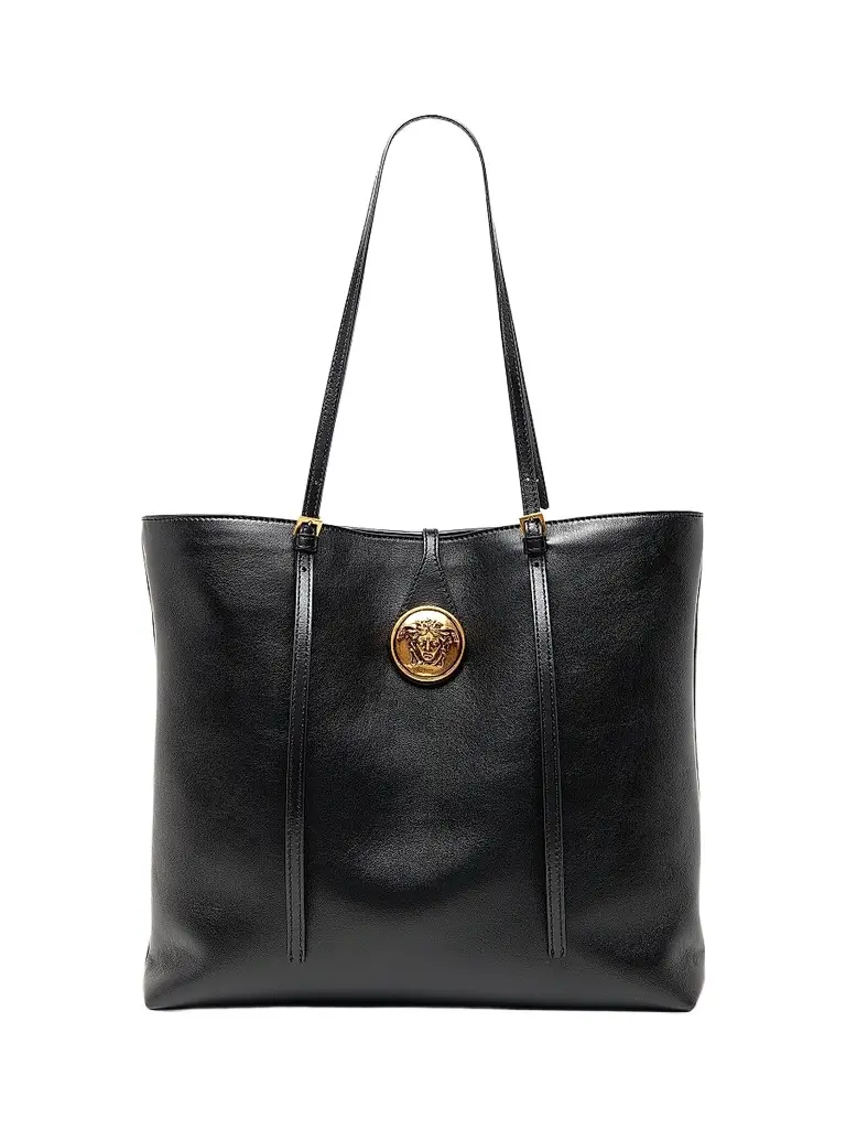 Versace Women's Medusa Leather Tote Bag - Black Gold | Image 1 Versace Women's Medusa Leather Tote Bag - Black Gold | Image 1