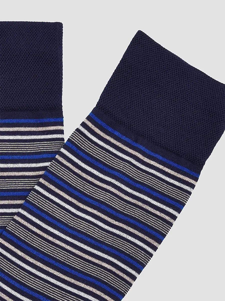 Marcoliani Men's Torino Striped Cotton-Nylon Socks | Thumbnail 2 Marcoliani Men's Torino Striped Cotton-Nylon Socks | Thumbnail 2