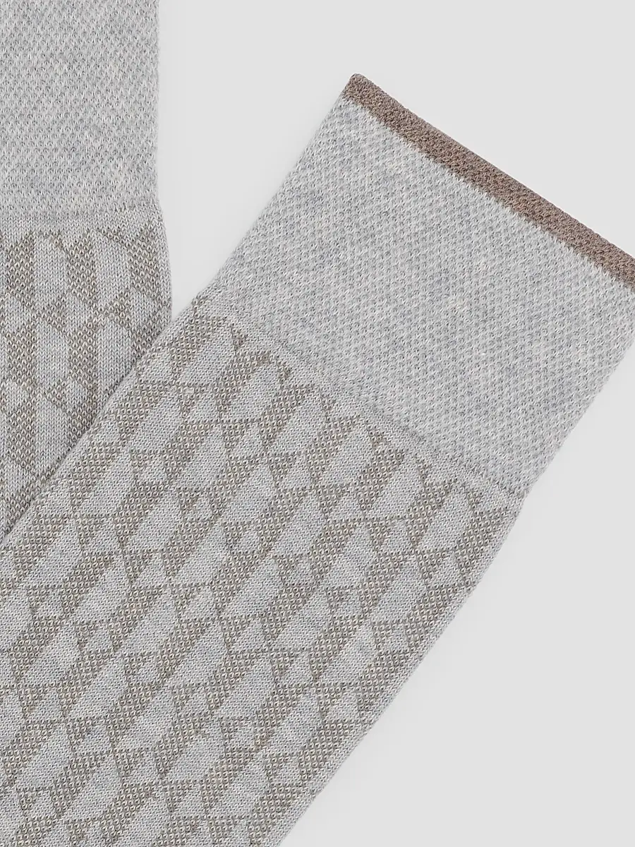 Marcoliani Men's Diamond Vintage Texture Cotton-Nylon Socks | Thumbnail 2 Marcoliani Men's Diamond Vintage Texture Cotton-Nylon Socks | Thumbnail 2