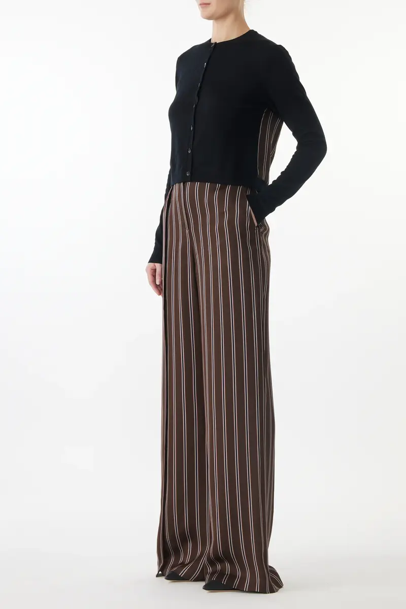 Jason Wu Collection MERINO KNIT CARDIGAN WITH WOVEN STRIPED BACK | Thumbnail 4 Jason Wu Collection MERINO KNIT CARDIGAN WITH WOVEN STRIPED BACK | Thumbnail 4