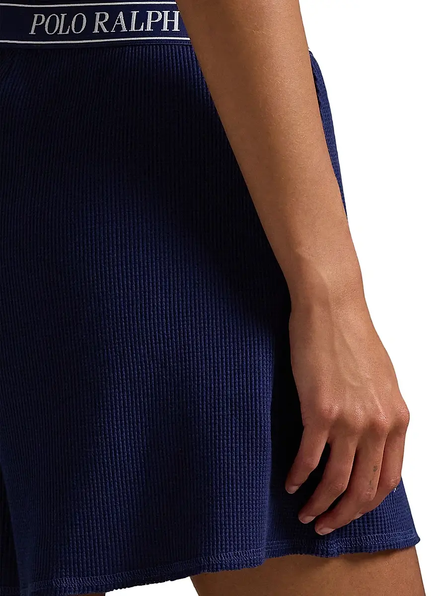 Polo Ralph Lauren Women's Club Waffle Stretch-Cotton Boxer Shorts | Thumbnail 5 Polo Ralph Lauren Women's Club Waffle Stretch-Cotton Boxer Shorts | Thumbnail 5