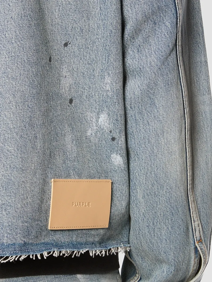 Purple Brand Men's Distressed Denim Jacket | Thumbnail 4 Purple Brand Men's Distressed Denim Jacket | Thumbnail 4