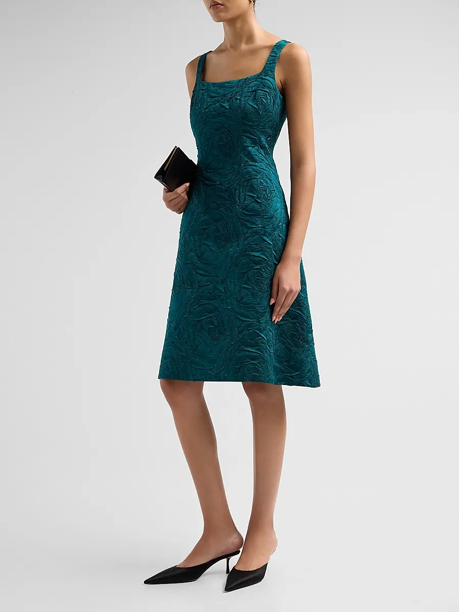 Teri Jon by Rickie Freeman Women's Embossed Jacquard Mini Dress | Thumbnail 4 Teri Jon by Rickie Freeman Women's Embossed Jacquard Mini Dress | Thumbnail 4