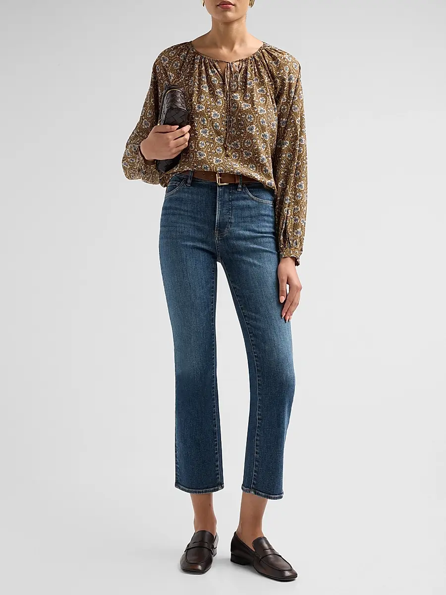 Veronica Beard Women's Rhosen Floral Silk-Blend Tieneck Blouse | Thumbnail 2 Veronica Beard Women's Rhosen Floral Silk-Blend Tieneck Blouse | Thumbnail 2