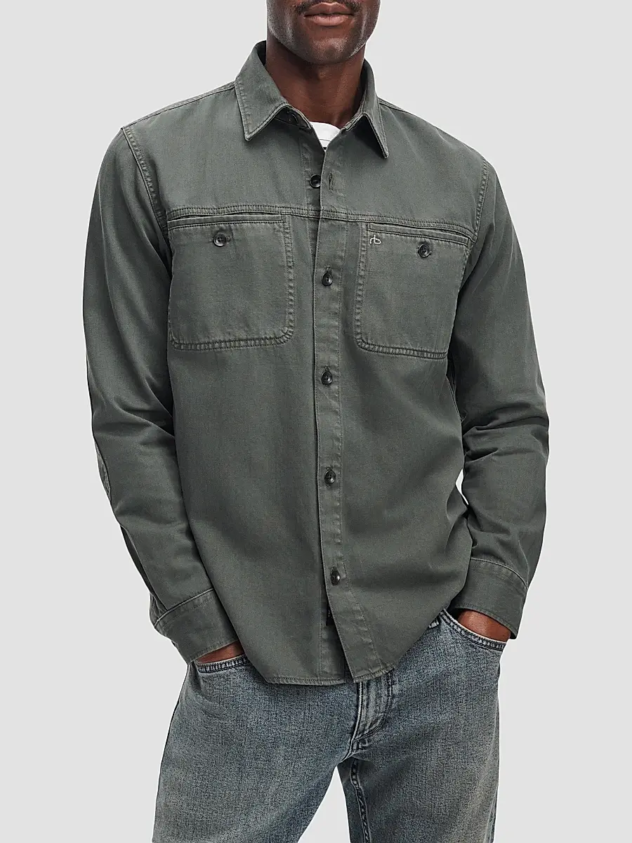 rag & bone Men's Overdyed Cotton Workwear Shirt | Thumbnail 4 rag & bone Men's Overdyed Cotton Workwear Shirt | Thumbnail 4