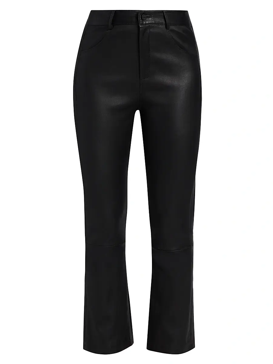 LAMARQUE Women's Faris Leather Flared Crop Pants - Black - Size 00 | Image 1 LAMARQUE Women's Faris Leather Flared Crop Pants - Black - Size 00 | Image 1