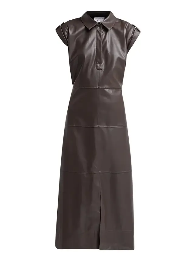 Women's Shivi Faux Leather Midi Dress