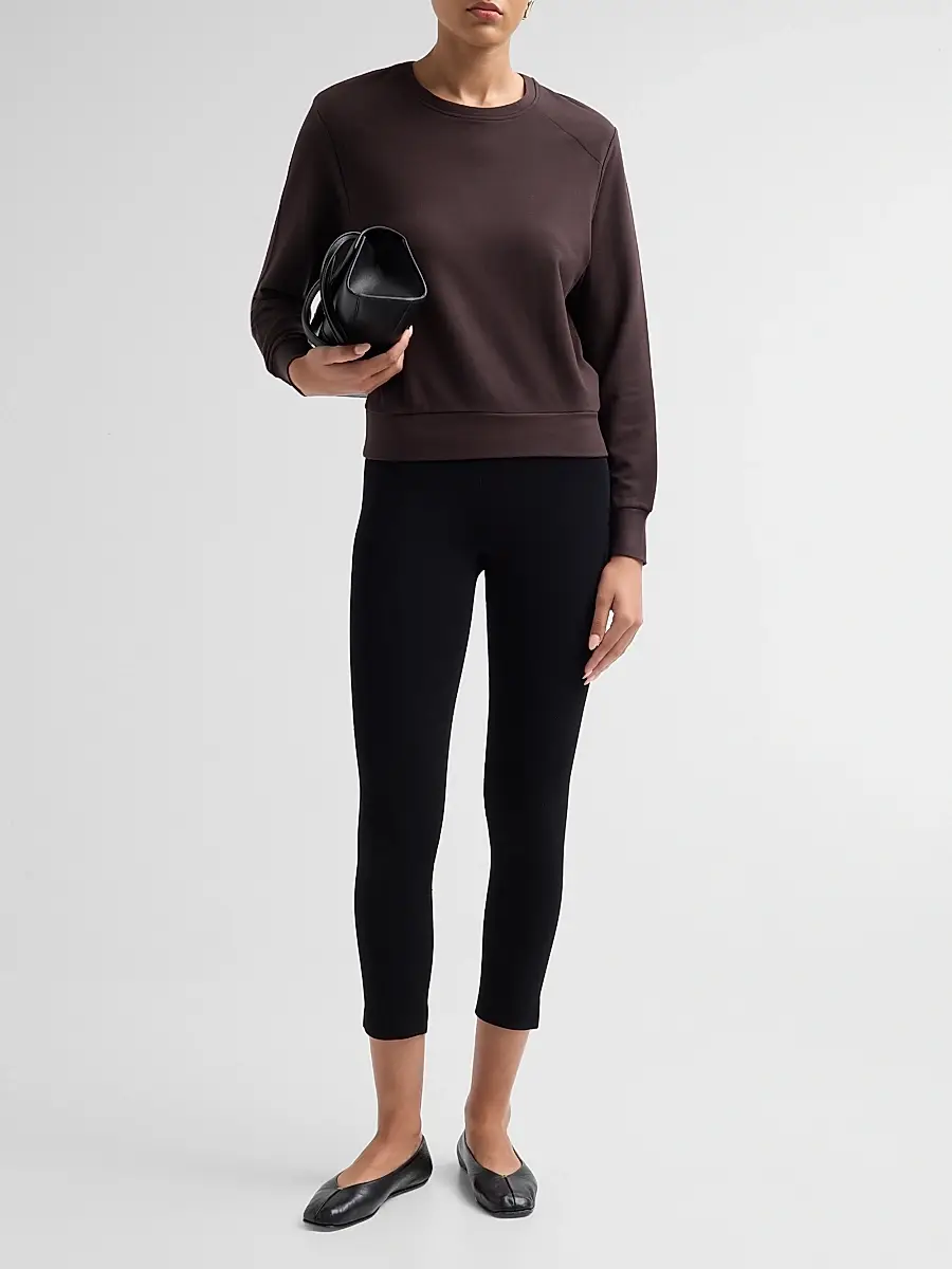 MAJESTIC FILATURES Women's French Terry Crop Crewneck Sweatshirt | Thumbnail 2