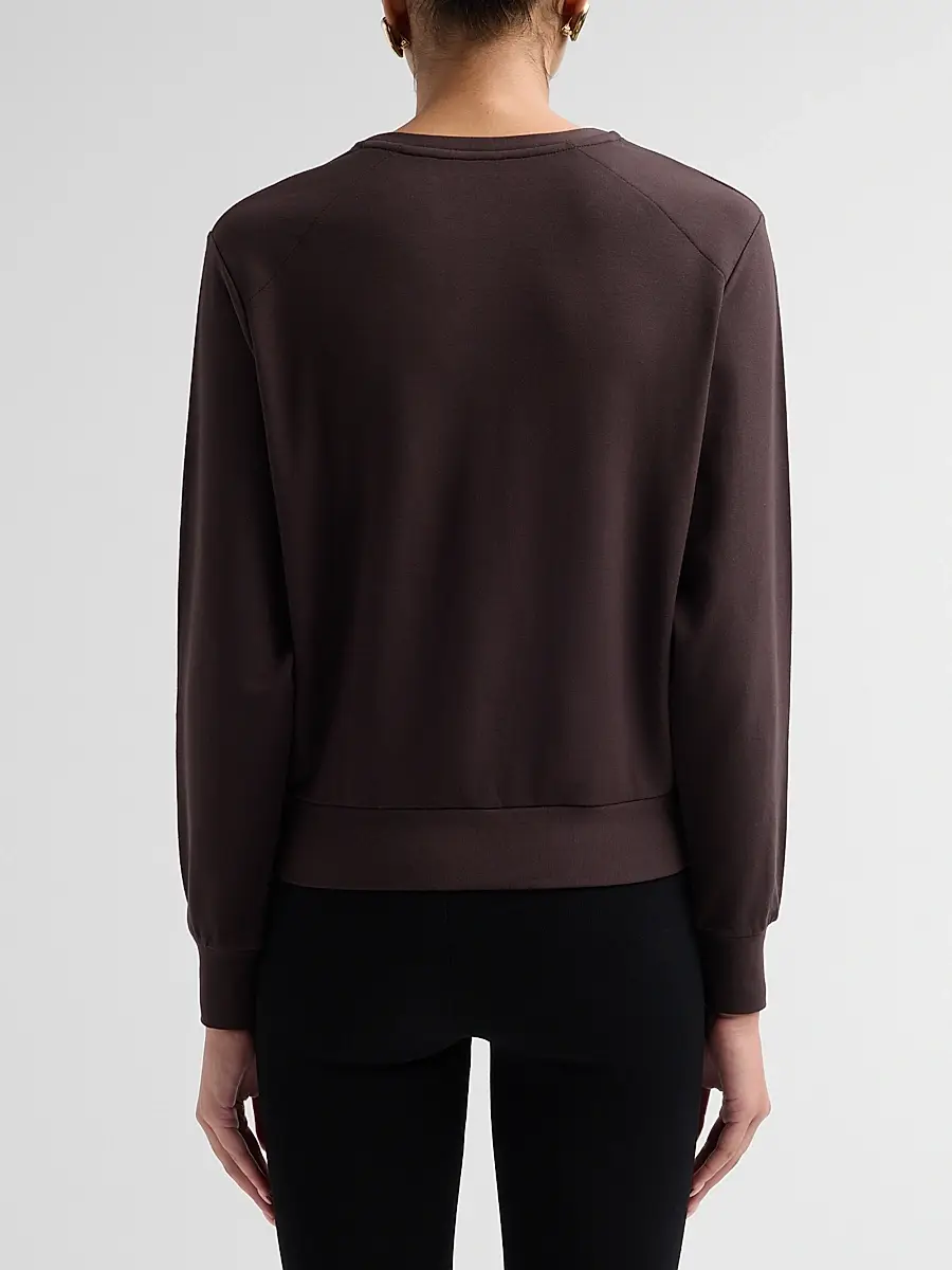 MAJESTIC FILATURES Women's French Terry Crop Crewneck Sweatshirt | Thumbnail 3