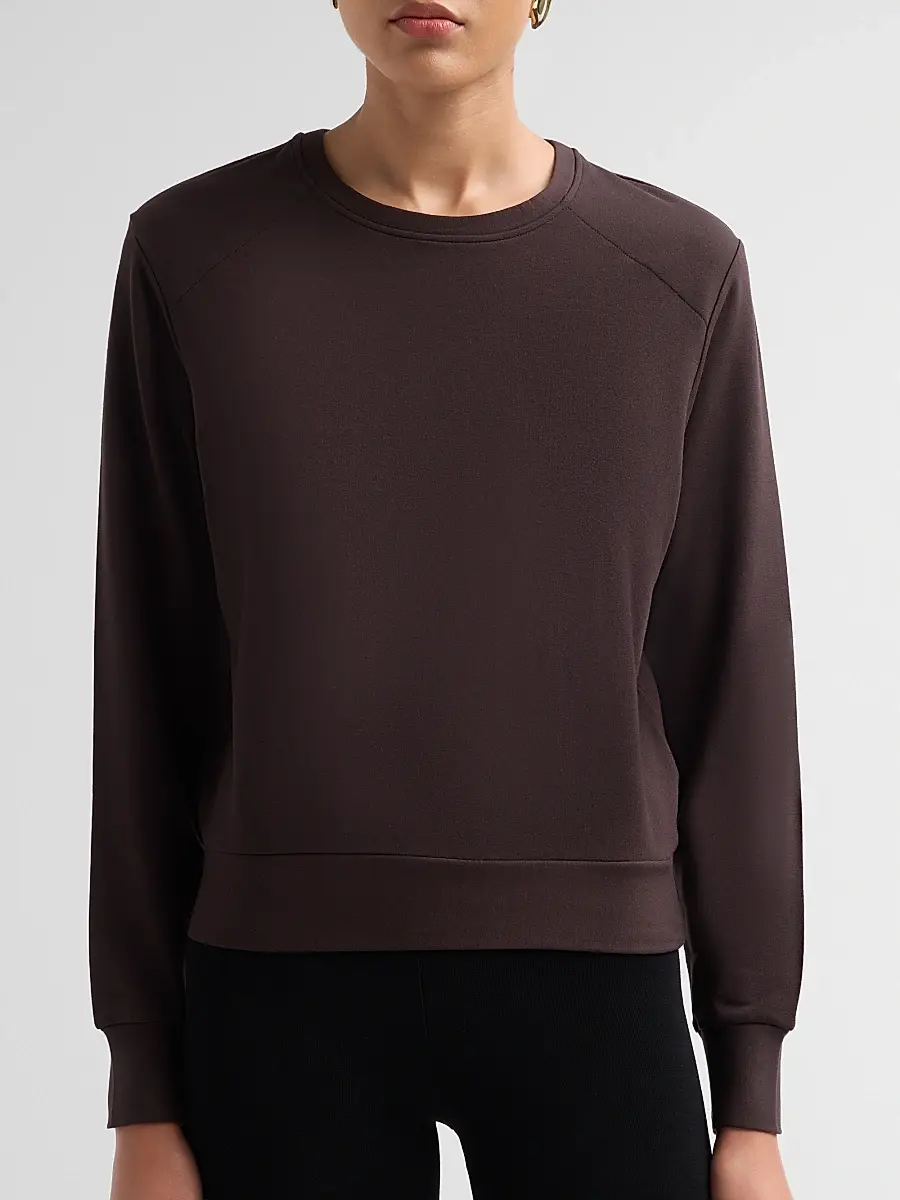MAJESTIC FILATURES Women's French Terry Crop Crewneck Sweatshirt | Thumbnail 5