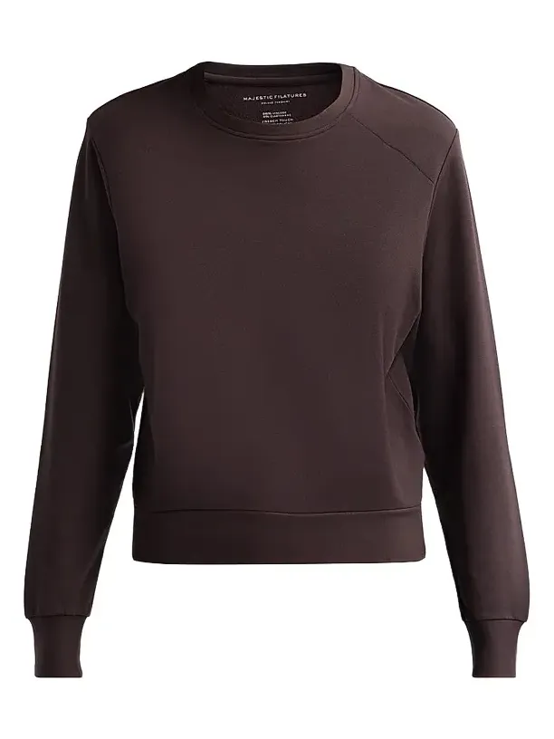 MAJESTIC FILATURES Women's French Terry Crop Crewneck Sweatshirt | Thumbnail 1 MAJESTIC FILATURES Women's French Terry Crop Crewneck Sweatshirt | Thumbnail 1