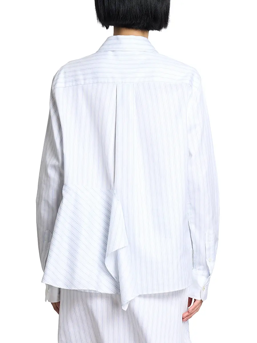 JW Anderson Women's Asymmetric Draped Striped Cotton Shirt | Thumbnail 5 JW Anderson Women's Asymmetric Draped Striped Cotton Shirt | Thumbnail 5