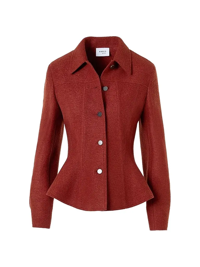 Akris punto Women's Boiled Wool Short Jacket - Copper | Image 1 Akris punto Women's Boiled Wool Short Jacket - Copper | Image 1