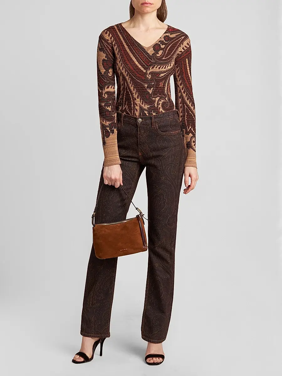 Etro Women's Small Suede Hobo Shoulder Bag | Thumbnail 2 Etro Women's Small Suede Hobo Shoulder Bag | Thumbnail 2
