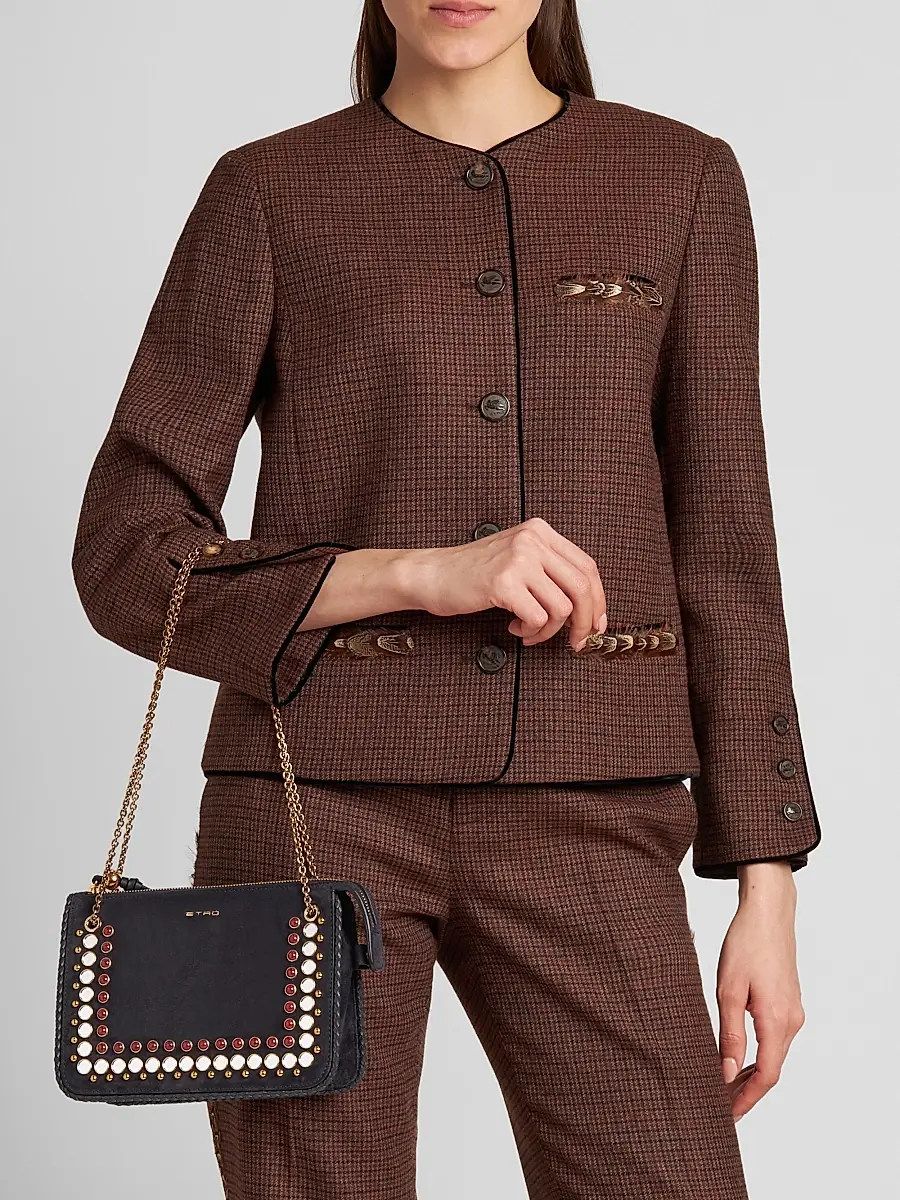 Etro Women's Studded Suede Crossbody Clutch | Thumbnail 3