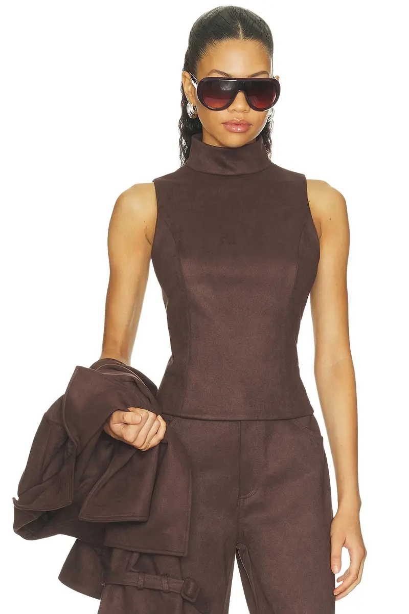 Elodie the Label Etienne Faux Suede Top