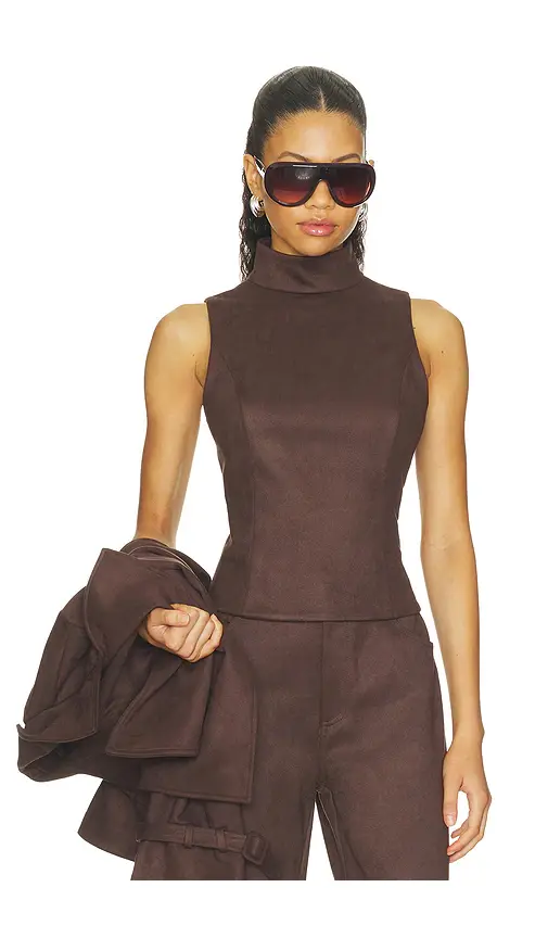 Elodie the Label Etienne Faux Suede Top | Image 1 Elodie the Label Etienne Faux Suede Top | Image 1
