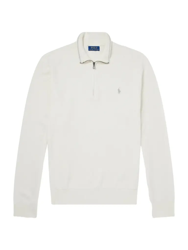 Polo Ralph Lauren Logo-Embroidered Cotton Half-Zip Sweater - Men | Image 1 Polo Ralph Lauren Logo-Embroidered Cotton Half-Zip Sweater - Men | Image 1