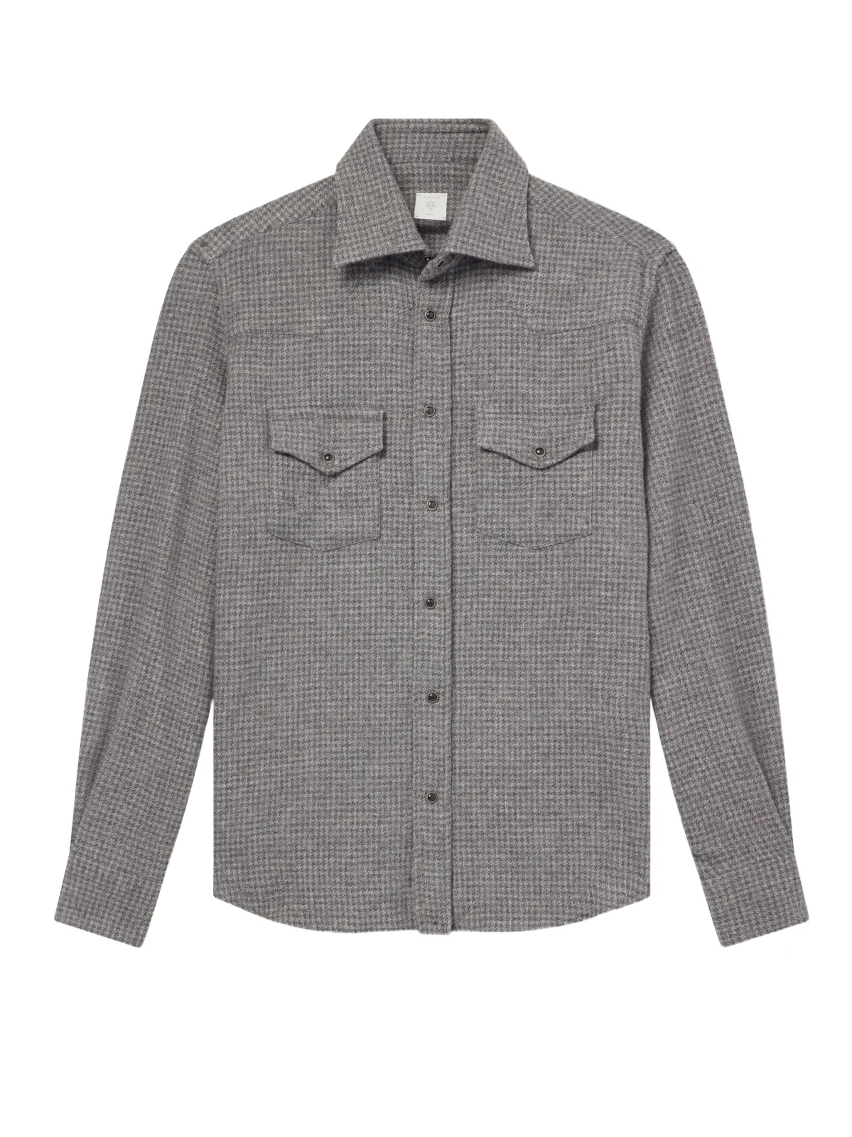 Texas Houndstooth Wool and Cashmere-Blend Shirt - Men Texas Houndstooth Wool and Cashmere-Blend Shirt - Men