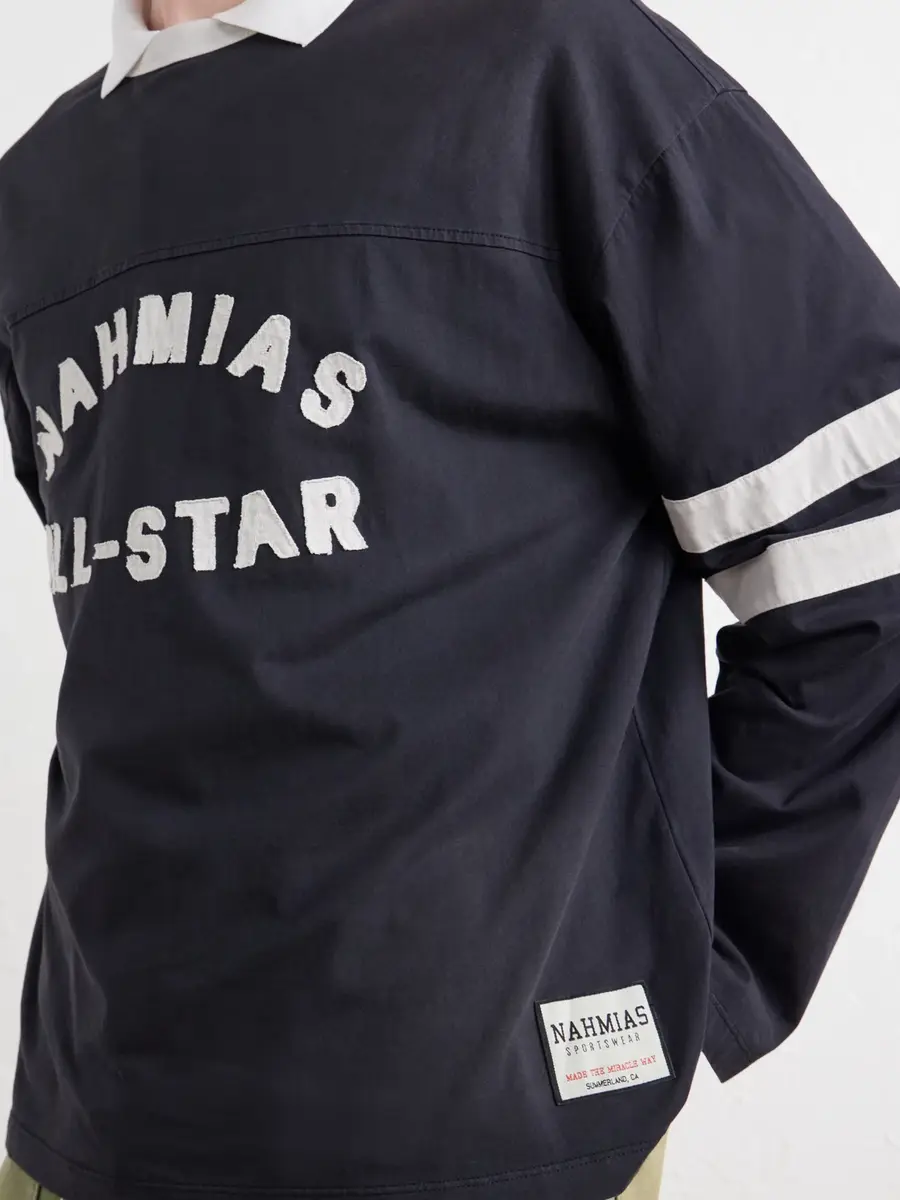 Nahmias All Star Varsity Logo-Appliquéd Striped Cotton-Jersey T-Shirt - Men | Thumbnail 5