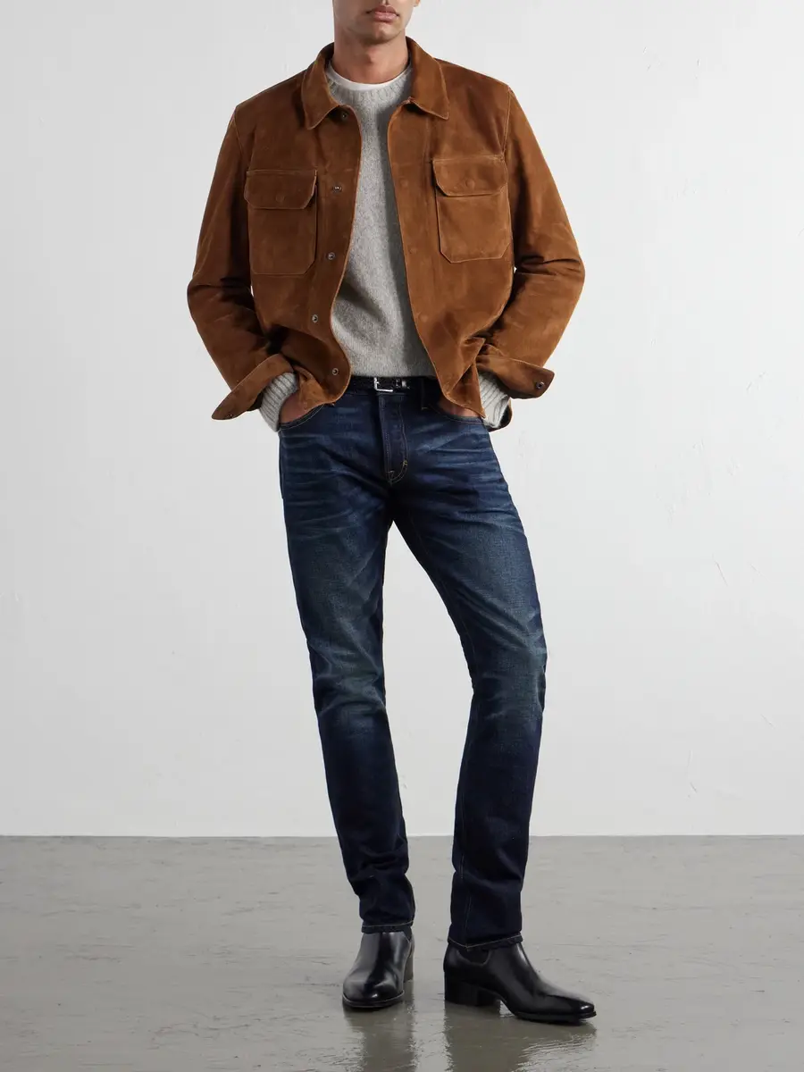 Tom Ford Panelled Suede Jacket - Men | Thumbnail 2 Tom Ford Panelled Suede Jacket - Men | Thumbnail 2