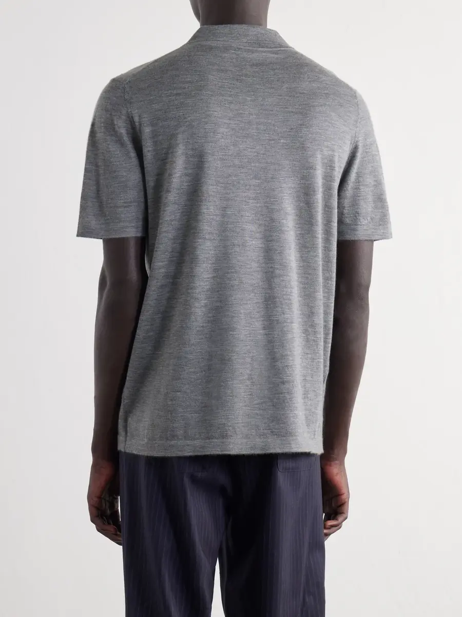 Gabriela Hearst Stendhal Cashmere and Silk-Blend Polo Shirt - Men | Thumbnail 4