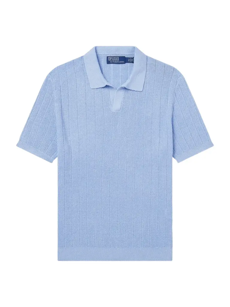 Polo Ralph Lauren Ribbed Linen Polo Shirt - Men | Image 1 Polo Ralph Lauren Ribbed Linen Polo Shirt - Men | Image 1
