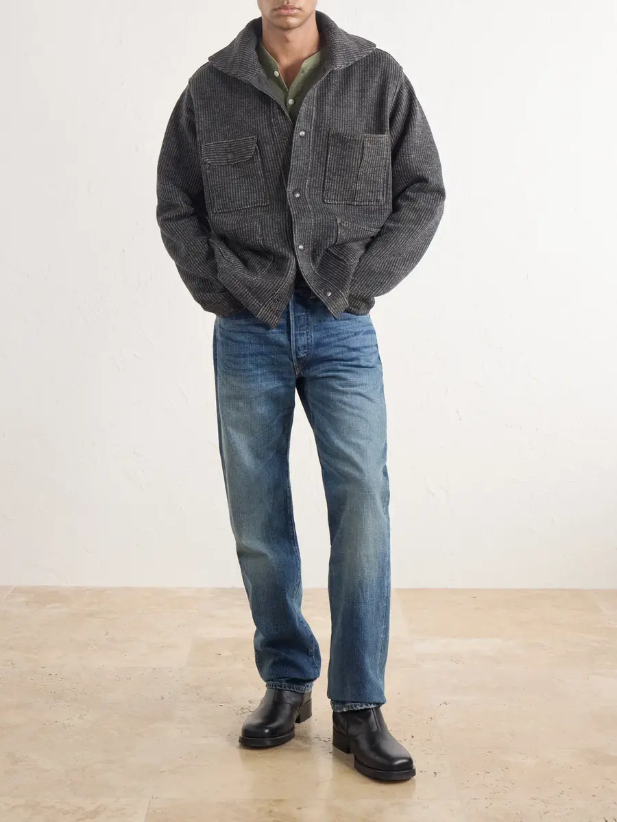 RRL Charles Striped Cotton-Blend Fleece Jacket - Men | Thumbnail 2 RRL Charles Striped Cotton-Blend Fleece Jacket - Men | Thumbnail 2