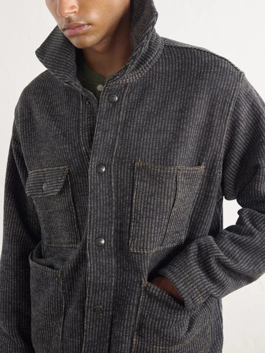 RRL Charles Striped Cotton-Blend Fleece Jacket - Men | Thumbnail 5 RRL Charles Striped Cotton-Blend Fleece Jacket - Men | Thumbnail 5