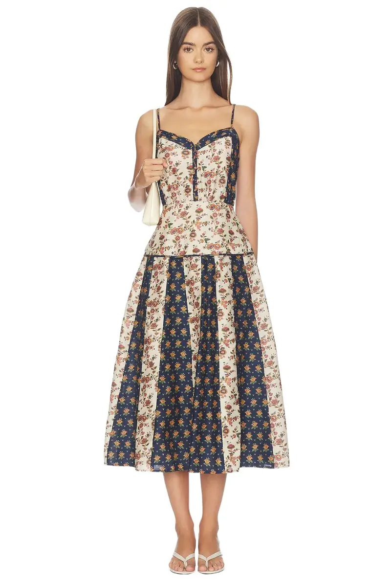 Cotton Silk V-neck Sleeveless A Line Dresses Cotton Silk V-neck Sleeveless A Line Dresses