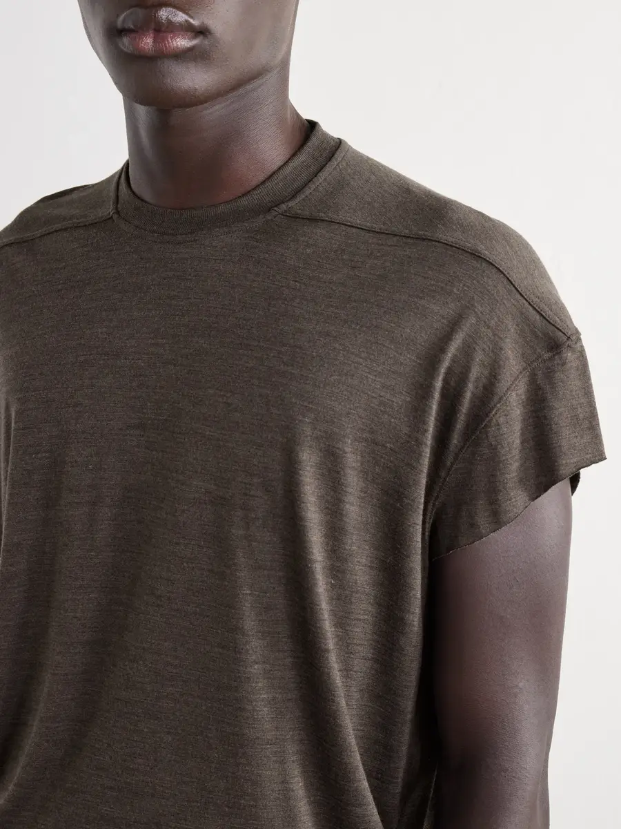 Rick Owens Jumbo Wool and Silk-Blend Jersey T-Shirt - Men | Thumbnail 5 Rick Owens Jumbo Wool and Silk-Blend Jersey T-Shirt - Men | Thumbnail 5