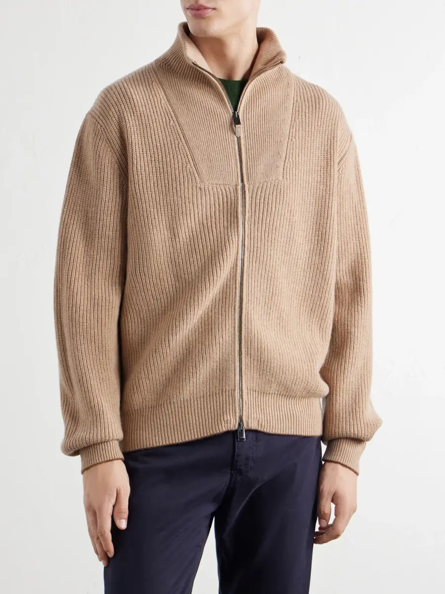 Canali Wool and Cashmere-Blend Zip-Up Sweater - Men | Thumbnail 3
