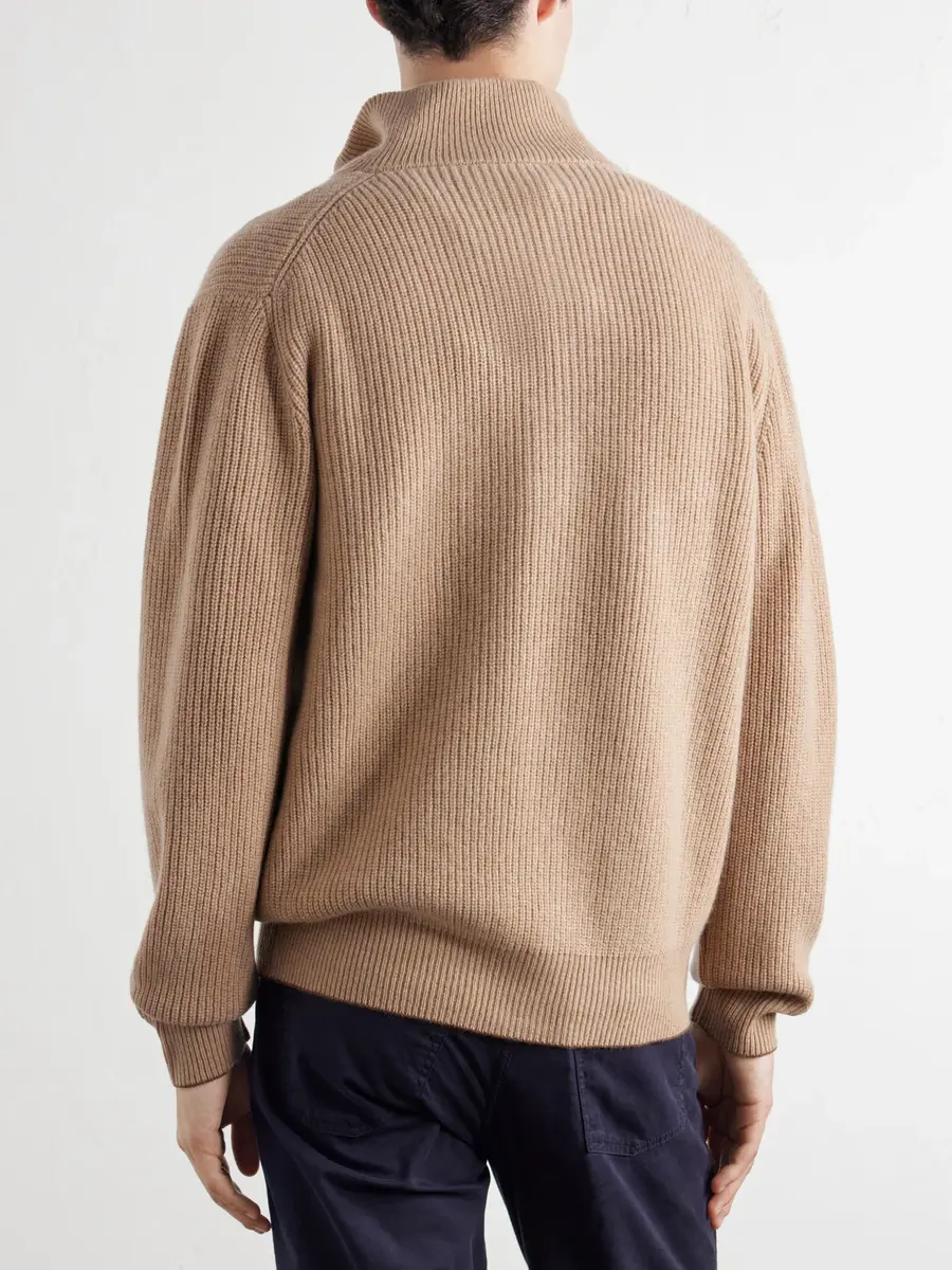 Canali Wool and Cashmere-Blend Zip-Up Sweater - Men | Thumbnail 4