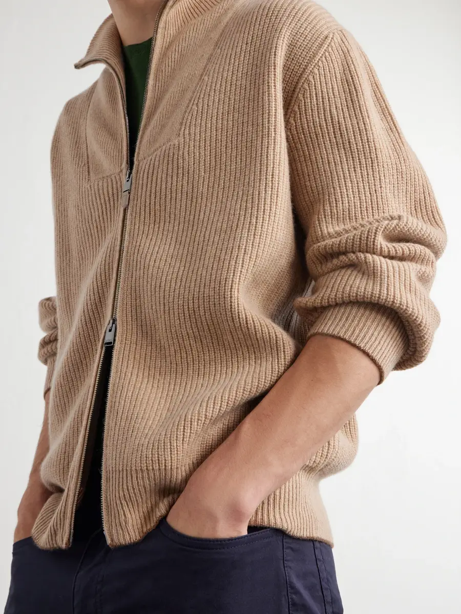 Canali Wool and Cashmere-Blend Zip-Up Sweater - Men | Thumbnail 5