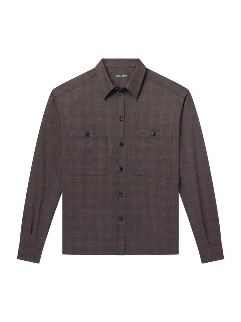 Dolce & Gabbana Sartoriale Checked Wool-Blend Shirt - Men | Image 1 Dolce & Gabbana Sartoriale Checked Wool-Blend Shirt - Men | Image 1