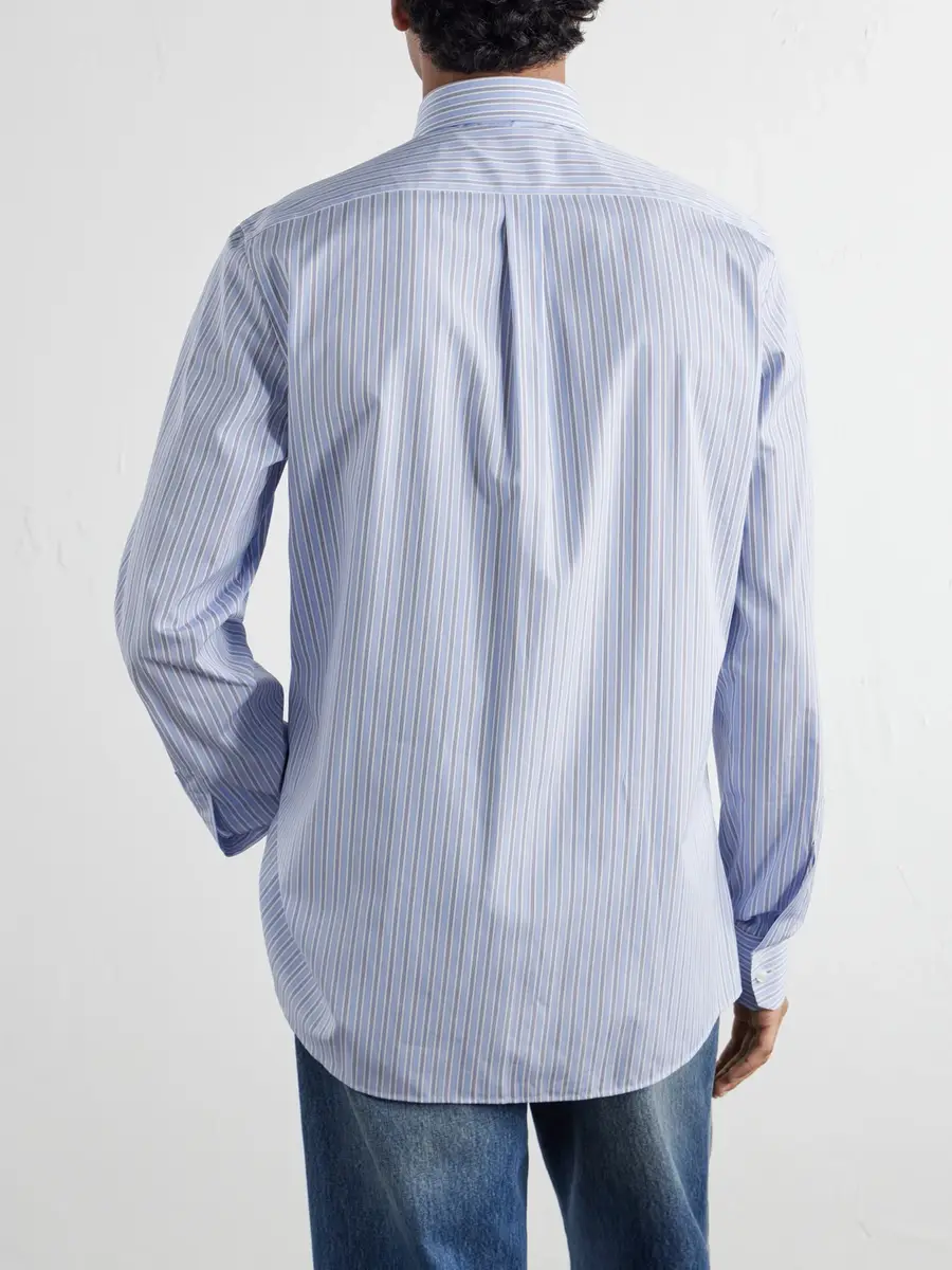 Dolce & Gabbana Classic-Collar Striped Cotton-Poplin Shirt - Men | Thumbnail 4